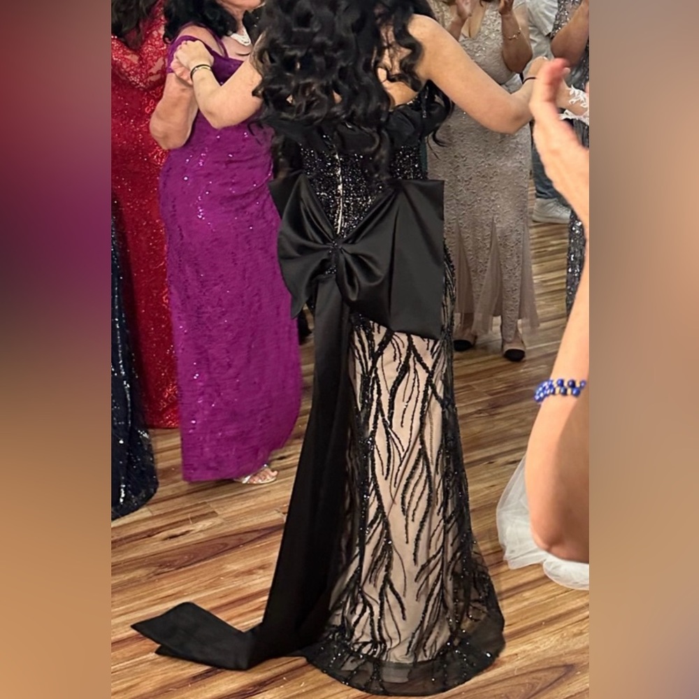 Black beaded formal dress